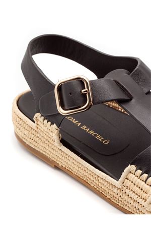 Black leather flat sandals PALOMA BARCELO | 302605CHOCOLATE